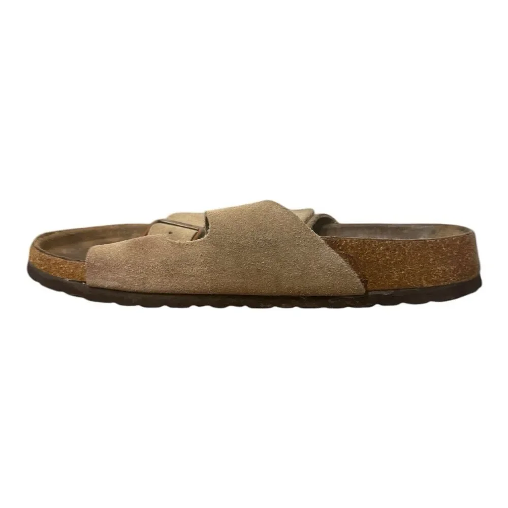Birkenstock Betula Arizona TAN SAND Suede Leather Double Strap EU 38 USA L 8 M 6